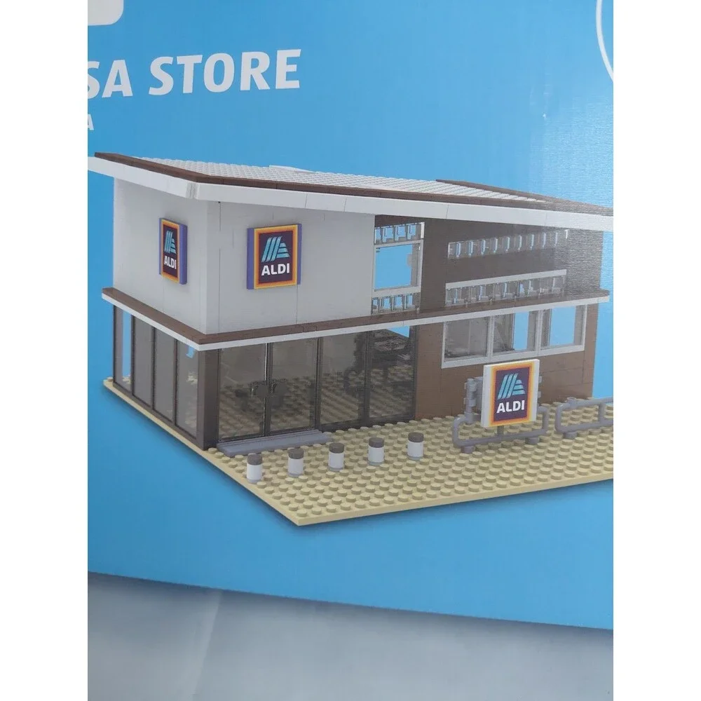ALDI PLAY ALDI USA Brick Build SUPERMARKET 552 BUILDING BLOCK STORE, brand New